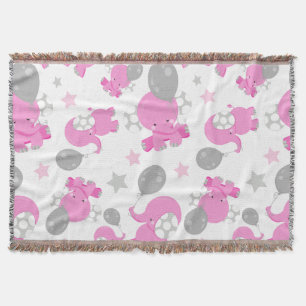 Manta Patrón De Elefantes Rosa, Elefantes Cutos, Estrell