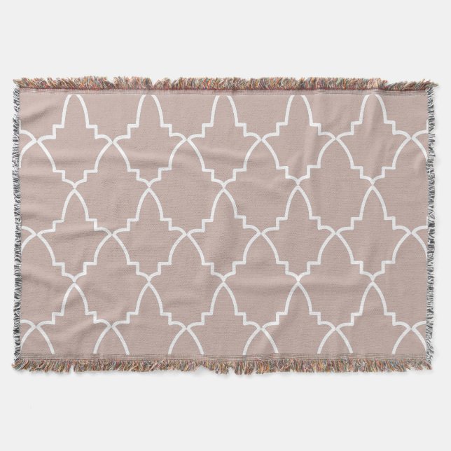 Manta Patrón de entramado marroquí beige (Anverso)