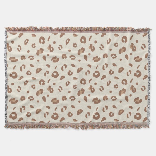 Manta Patrón de estampado de leopardo abstracto neutro | (Anverso)