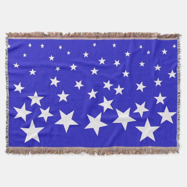 Manta Patrón de estrella blanca sobre fondo azul (Anverso)