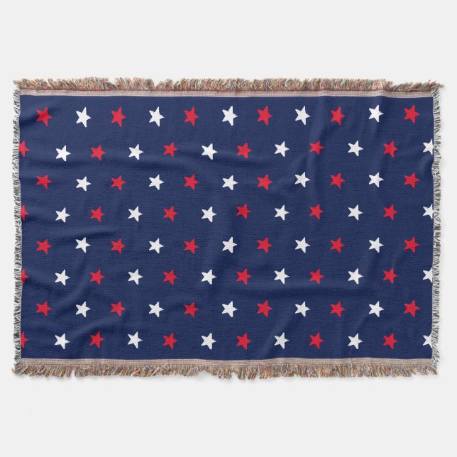 Manta Patrón de estrella patriótico rojo blanco azul mar (Anverso)