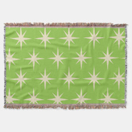 Manta Patrón de estrellas atómicas retro en verde limón