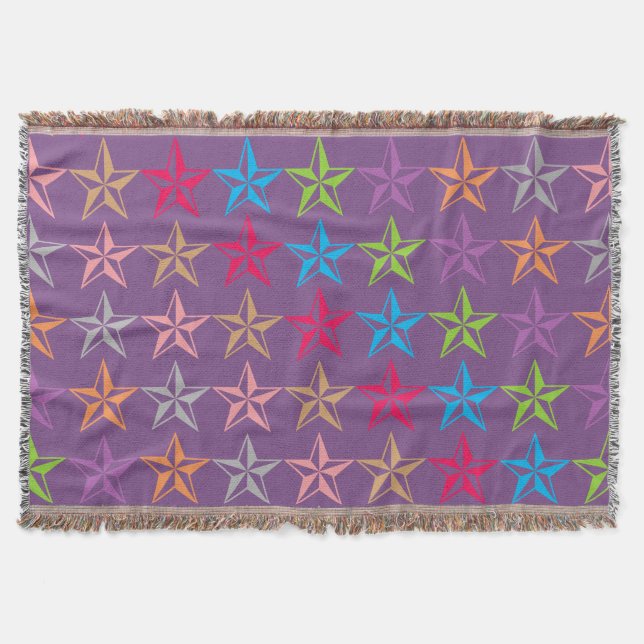 Manta Patrón de estrellas coloridas (Anverso)