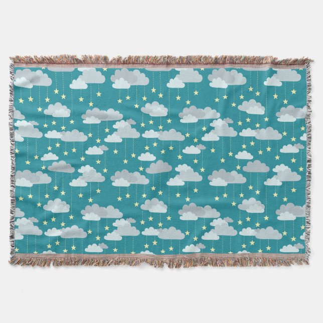 Manta Patrón de Estrellas y Nubes de Caída (Anverso)