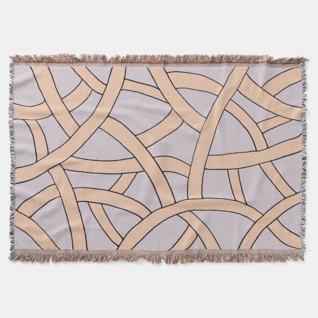 Manta Patrón de fantasía dibujado a mano rosa y púrpura (Anverso)