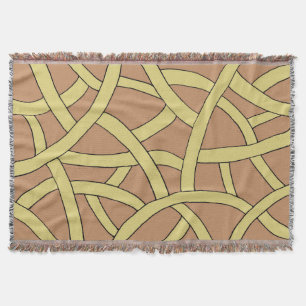 Manta Patrón de fantasía dibujado por mano marrón y verd