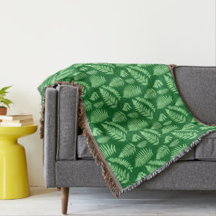 Manta Patrón de Fern de Woodland, verde claro y oscuro