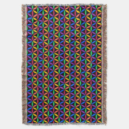 Manta Patrón de flor arco iris