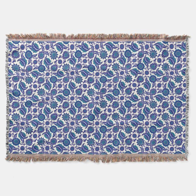 Manta Patrón de Flor Azul de Iznik (Anverso)