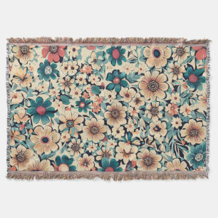 Manta Patrón de flor de primavera bohemio