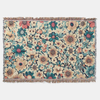 Manta Patrón de flor de primavera bohemio