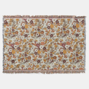 Manta Patrón de flores del Boho retro