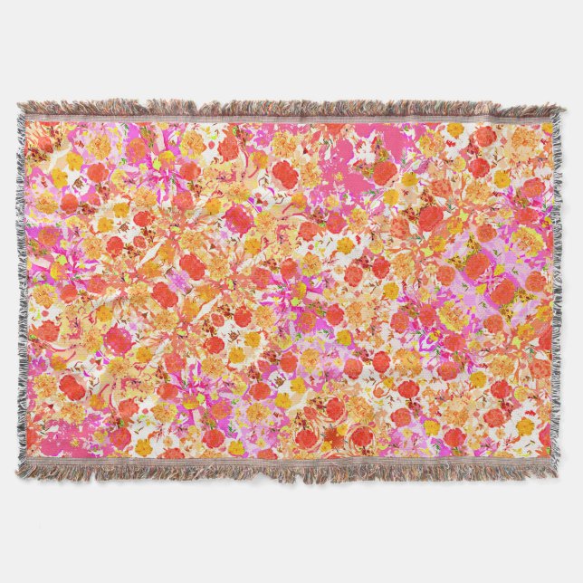 Manta Patrón de flores femeninas lindas (Anverso)