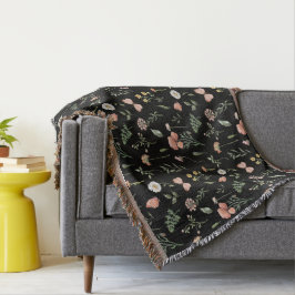 Manta Patrón de flores silvestres acuáticas