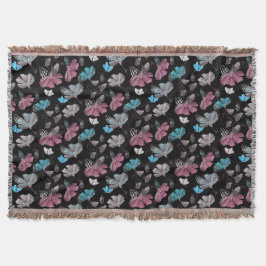 Manta Patrón de flores y mariposas