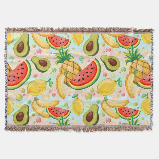 Manta Patrón de frutas de verano fresco (Anverso)
