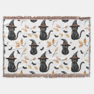 Manta Patrón de gato negro de Halloween - Gato picante