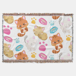 Manta Patrón de gatos, gatos, gatitos, gatitos, patas