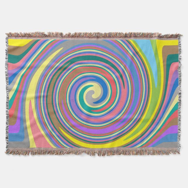 Manta Patrón de giro arcoiris colorido (Anverso)