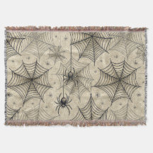 Patrón de Halloween de arañas vintage y webs