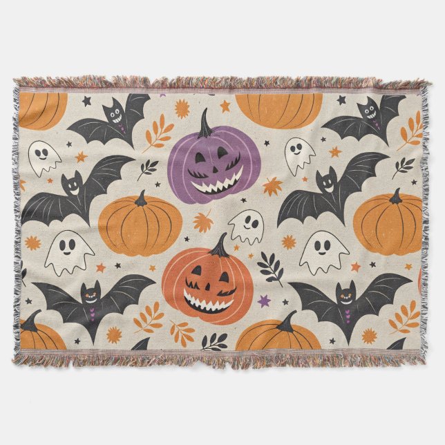 Manta Patrón de Halloween y otoño (Anverso)