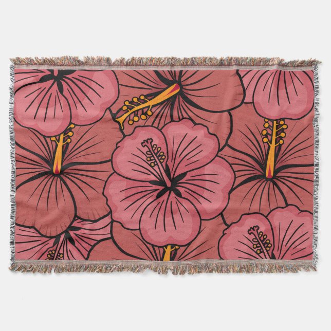 Manta Patrón de hibiscus cutáneo (Anverso)