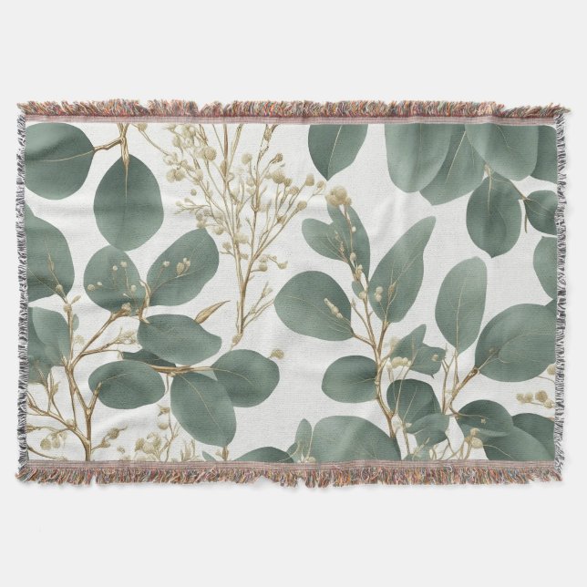 Manta Patrón de hojas de eucalipto (Anverso)