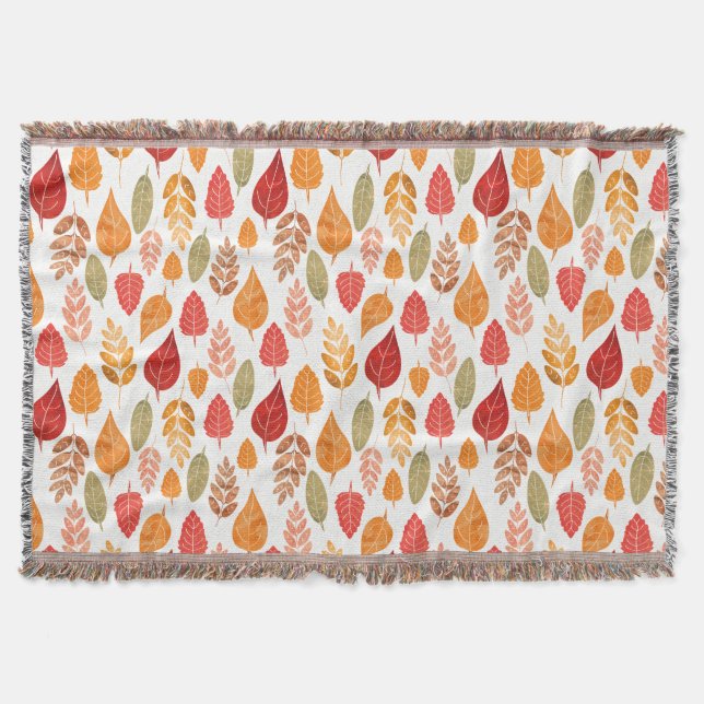 Manta Patrón de hojas otoñales pintadas (Anverso)