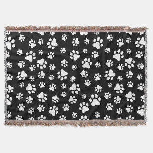 Manta Patrón de hojas, pinturas, negro y blanco