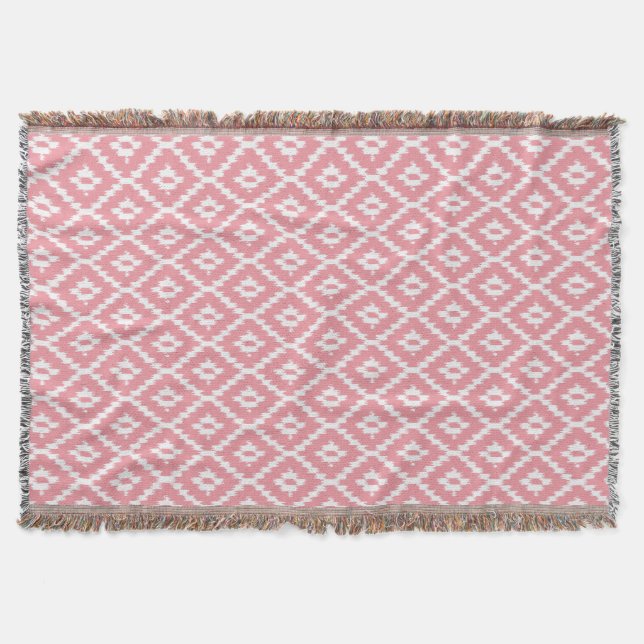 Manta Patrón de Ikat - Shell rosa y blanco (Anverso)