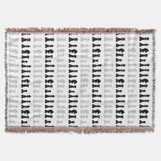 Manta Patrón de juego de piezas de ajedrez geométrico mo (Anverso)