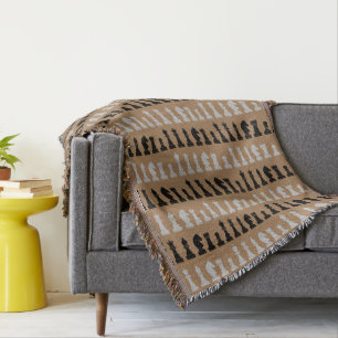 Manta Patrón de juego de piezas de ajedrez marrón modern