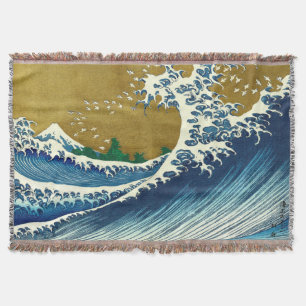 Manta Patrón de la Gran Ola de Hokusai: Arte Ukiyo-e Jap