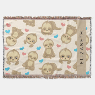 Manta Patrón De Lemas, Lemas Cutas, Corazones, Su Nombre