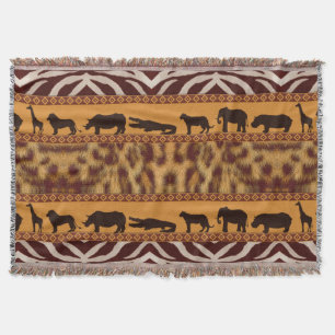 Manta Patrón de leopardo africano tribal moderno de impr