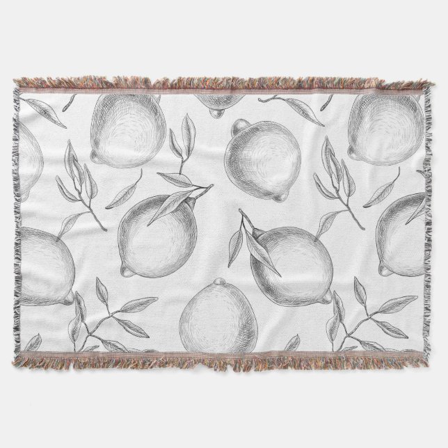 Manta Patrón de limón dibujado a mano (Anverso)