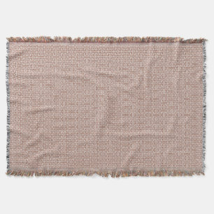 Manta Patrón de llave griega de color bronceado Mocha