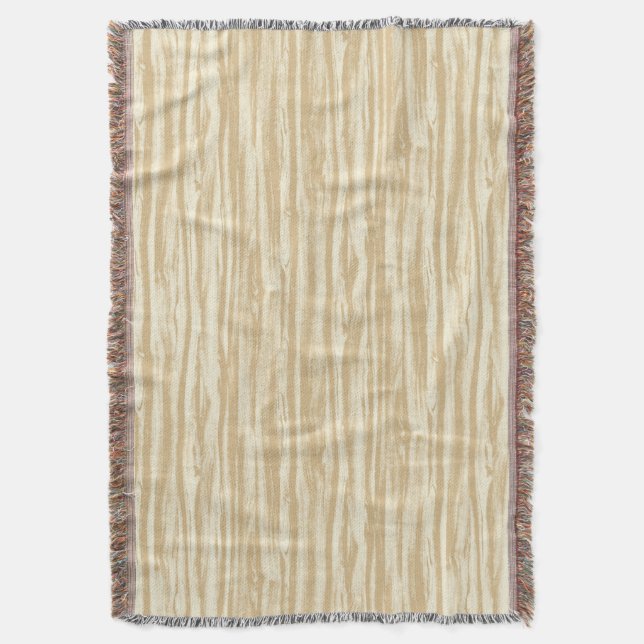 Manta Patrón de madera de deriva - bronceado, beige y cr (Frente vertical)