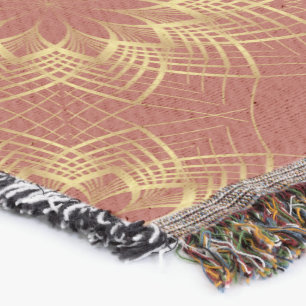 Manta Patrón de Mandala dorado y terracota moderno
