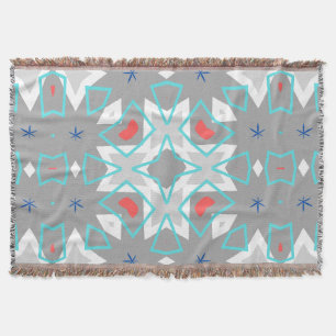 Manta Patrón de Mandala Gris Coral   Boho Floral Geométr