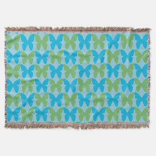 Manta Patrón de mariposa azul y verde