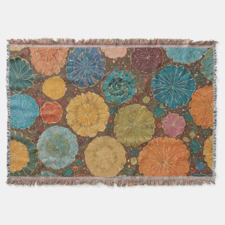 Manta Patrón de mosaico floral terroso