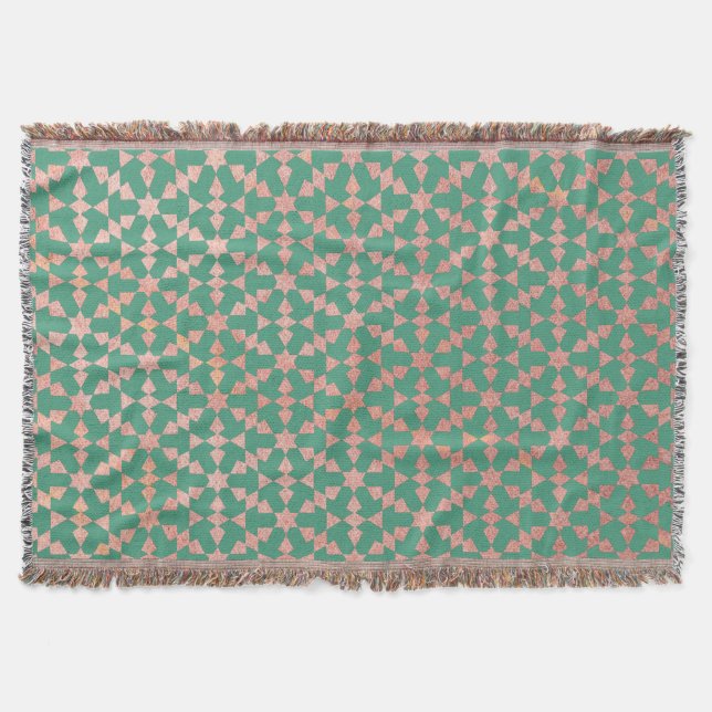 Manta Patrón de mosaico geométrico étnico marroquí (Anverso)