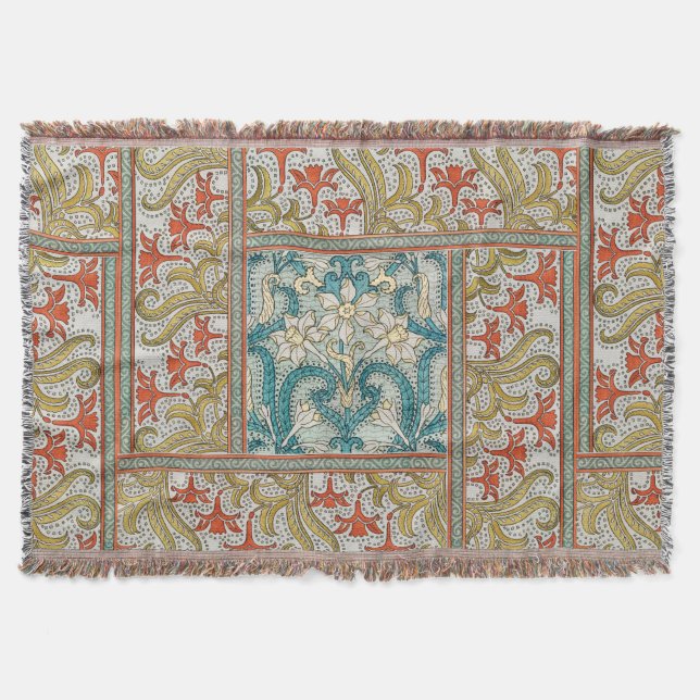 Manta Patrón de Narciso Art Nouveau Antiguo Verneuil (Anverso)