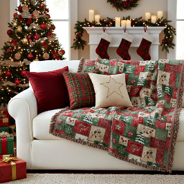 Manta Patrón de Navidad de patchwork campestre