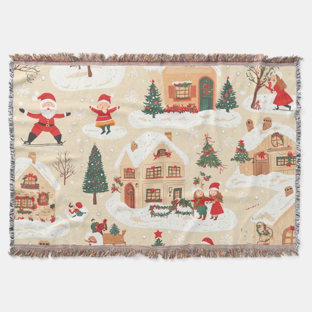 Manta Patrón de Navidades de madera de época (19) (Anverso)