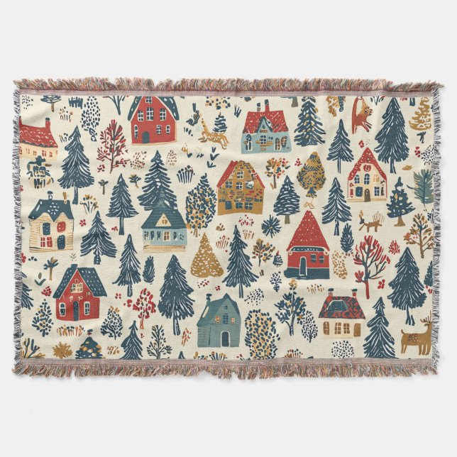 Manta Patrón de Navidades de madera de época (20) (Anverso)