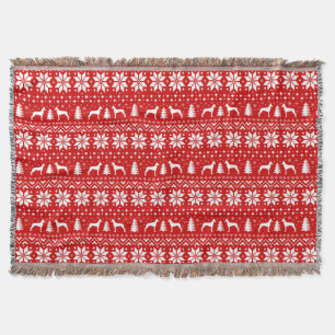 Manta Patrón de Navidades de siluetas de perro de la zon