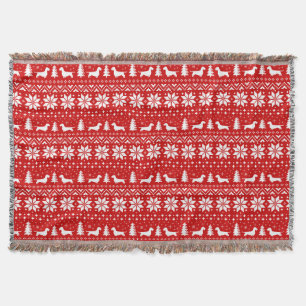 Manta Patrón de Navidades divertidos de perros Dachshund