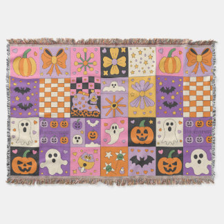 Manta Patrón de parches de Halloween - Cuadrados festivo